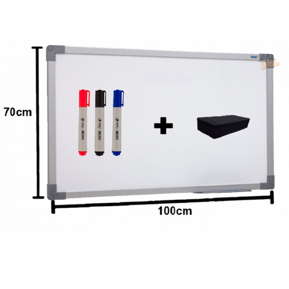 Quadro Lousa Branco 100x70 Moldura Mdf Alumínio Soft Stalo