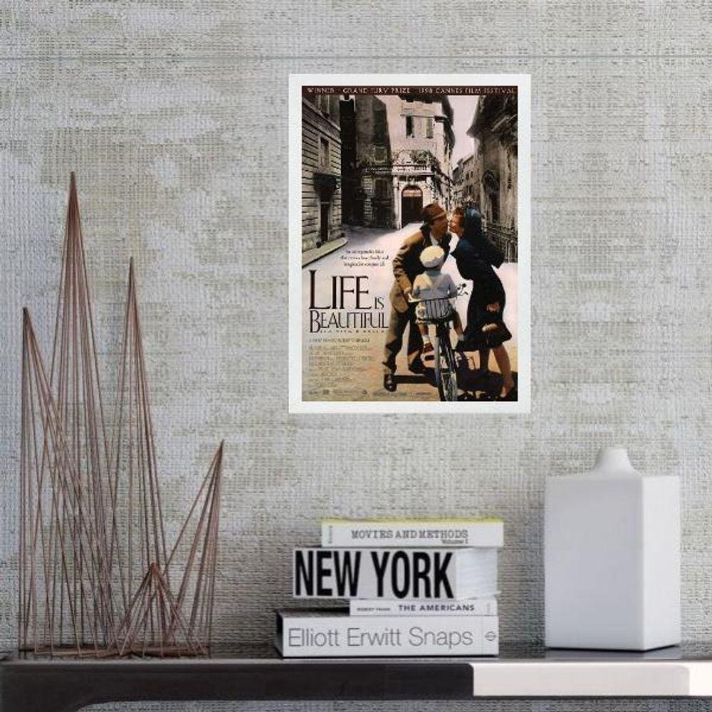 Quadro Poster Filme A Vida É Bela 33X24Cm - Com Vidro