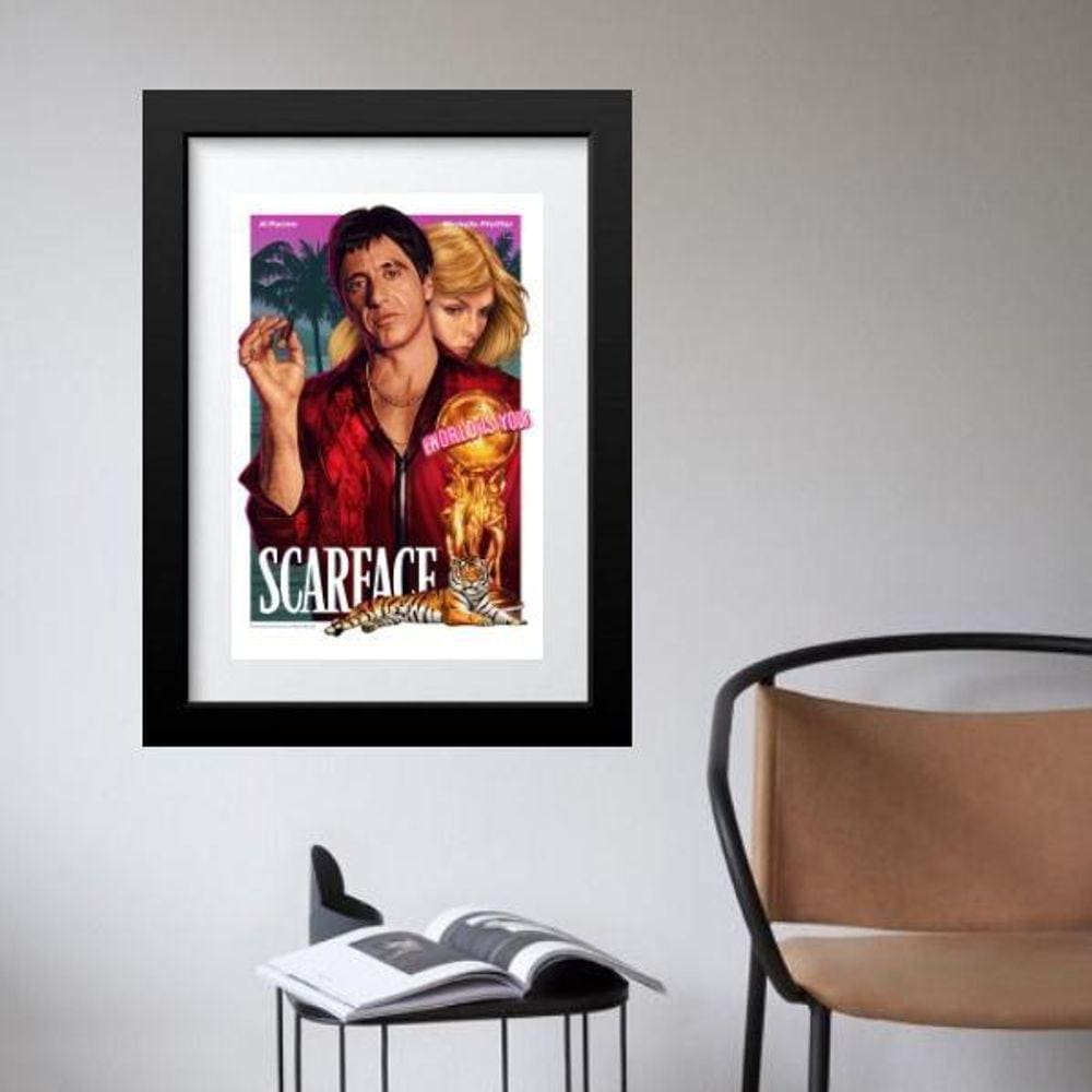 Quadro Poster Filme Pulp Scarface - 60X48Cm