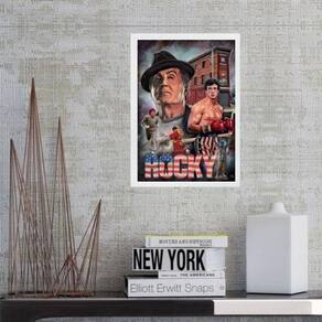Quadro Poster Do Filme Rocky 45X34Cm - Com Vidro
