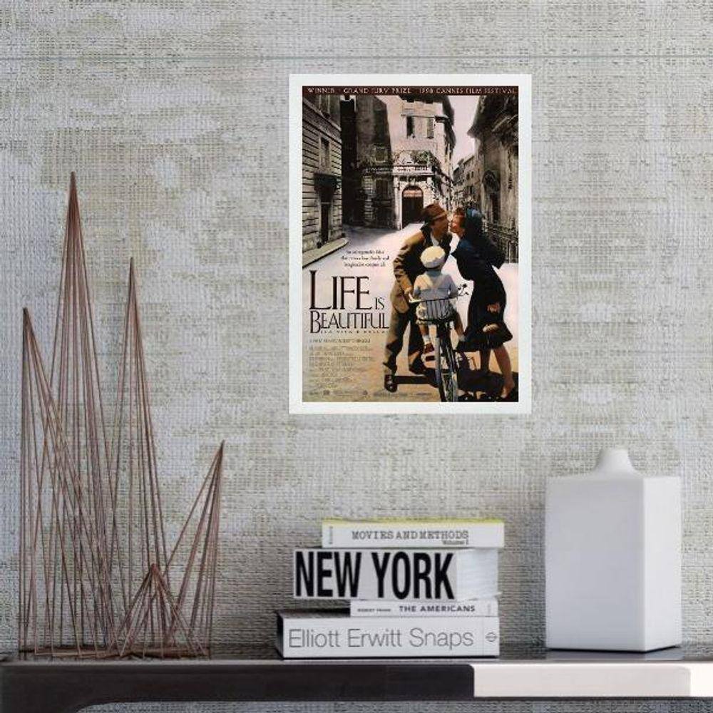 Quadro Poster Filme A Vida É Bela 24X18Cm - Com Vidro