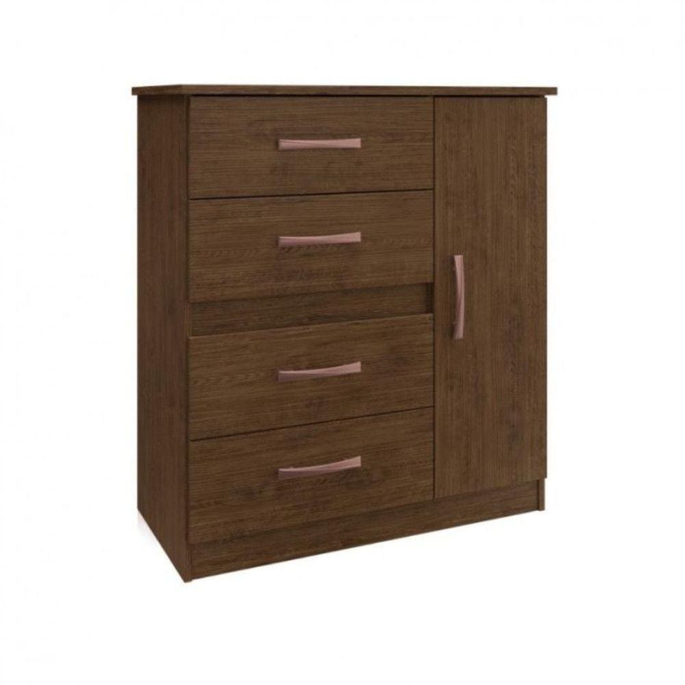 Cômoda 4 Gavetas 1 Porta Caribe Doripel
