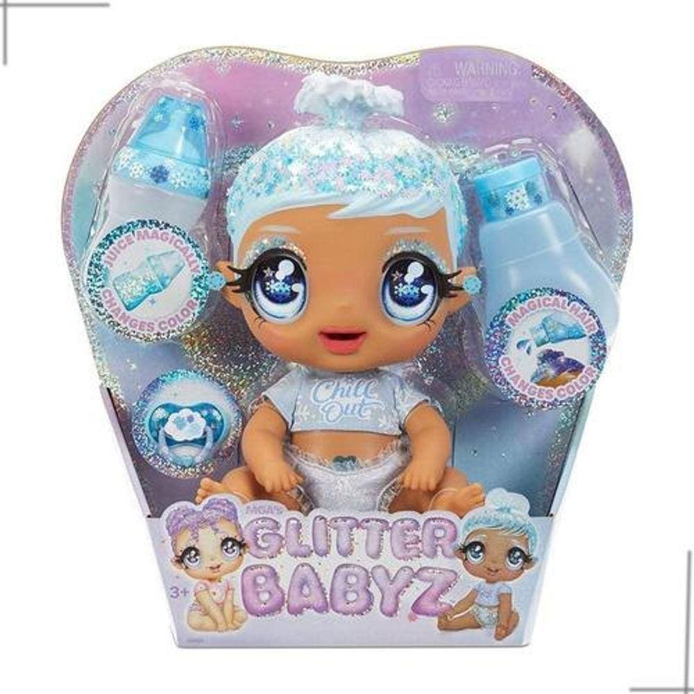 Boneca Glitter Babyz Snow Azul Muda De Cor