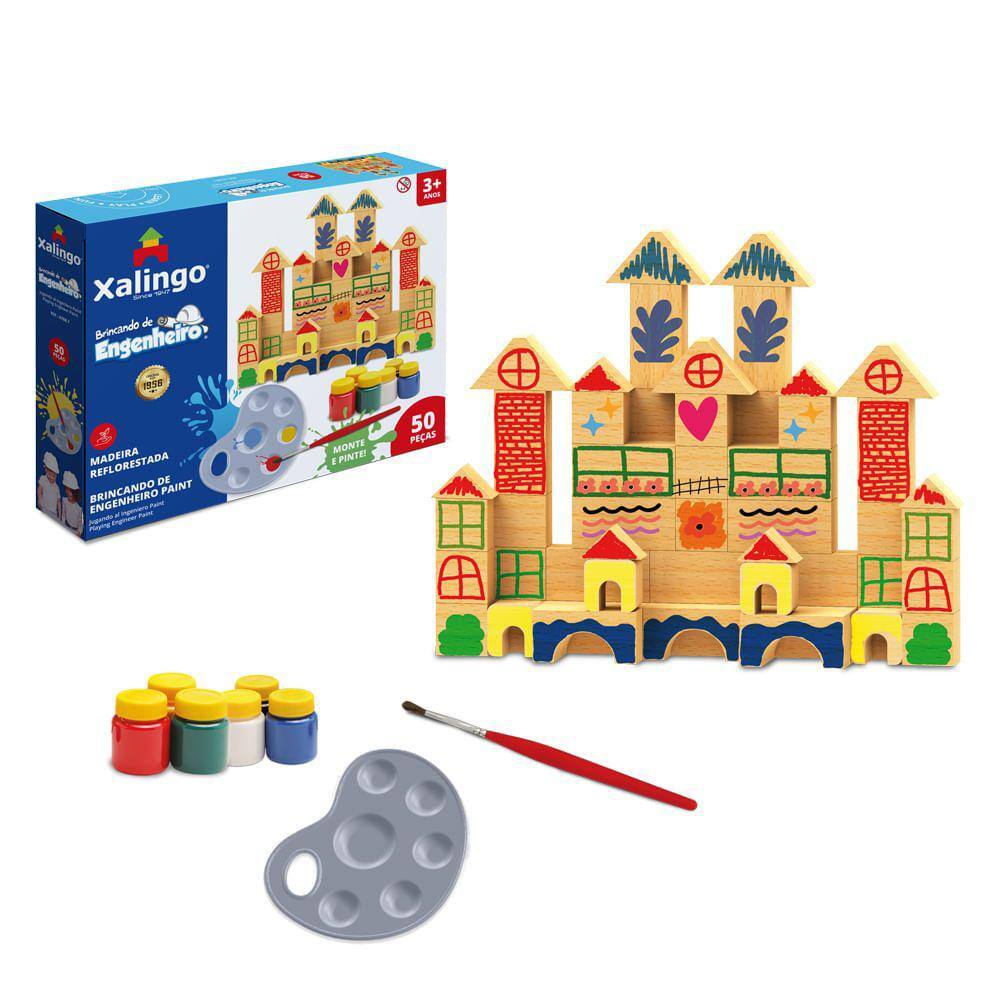 Brincando de Engenheiro Paint para Colorir 50 peças Xalingo