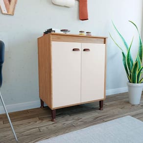 Balcão de Cozinha Multiuso 2 Portas 70 Cm Mel Off White Móvel Bento