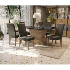Conjunto de Mesa com 6 Cadeiras Kappesberg Tilia
