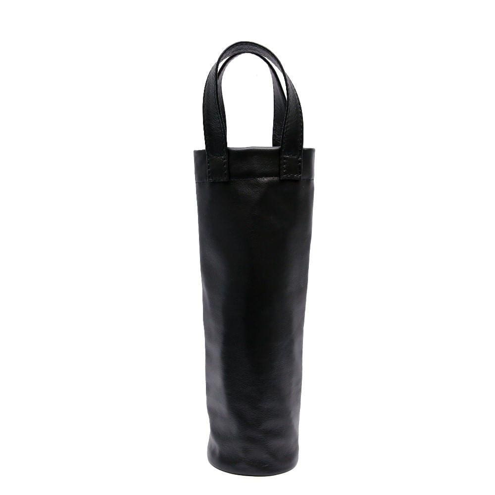 Saco/sacola de Couro Preto Para Garrafa de Vinho Com Manta Termica e Alca