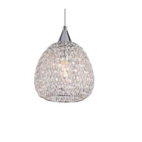 Lustre Pendente Cristal Gothics Cromado E14 Bivolt Taschibra