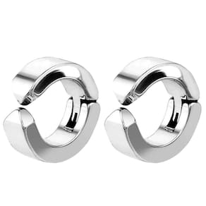 Brinco Masculino Pressão Aço Argola Inox 1 Par + Feminino 10mm Unissex Moda Pequeno
