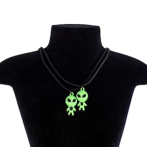 Kit 2 Colares Amizade Best Friend + Pingente Alien Et Meninas Ajustavel Meninos Qualidade Premium