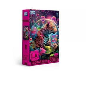 Quebra Cabeça Jaguar Neon 500 Pçs Nano Feito Por Ia