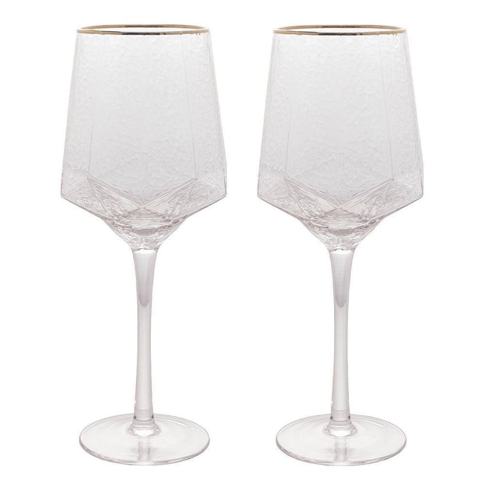 Jogo 2 Taças De Vinho Wolff Com Fio De Ouro Taj 600Ml