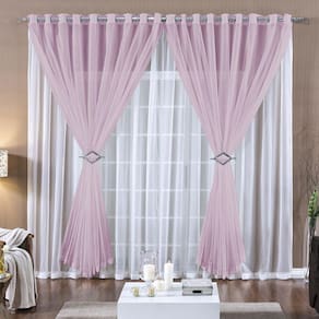Cortina 2 Mts Voal Sala Quarto Para Varão Barata Rosa