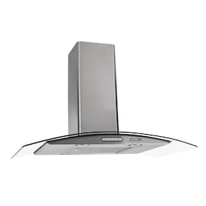 Coifa De Parede 80cm Vidro Curvo Duto Slim Inox 220v