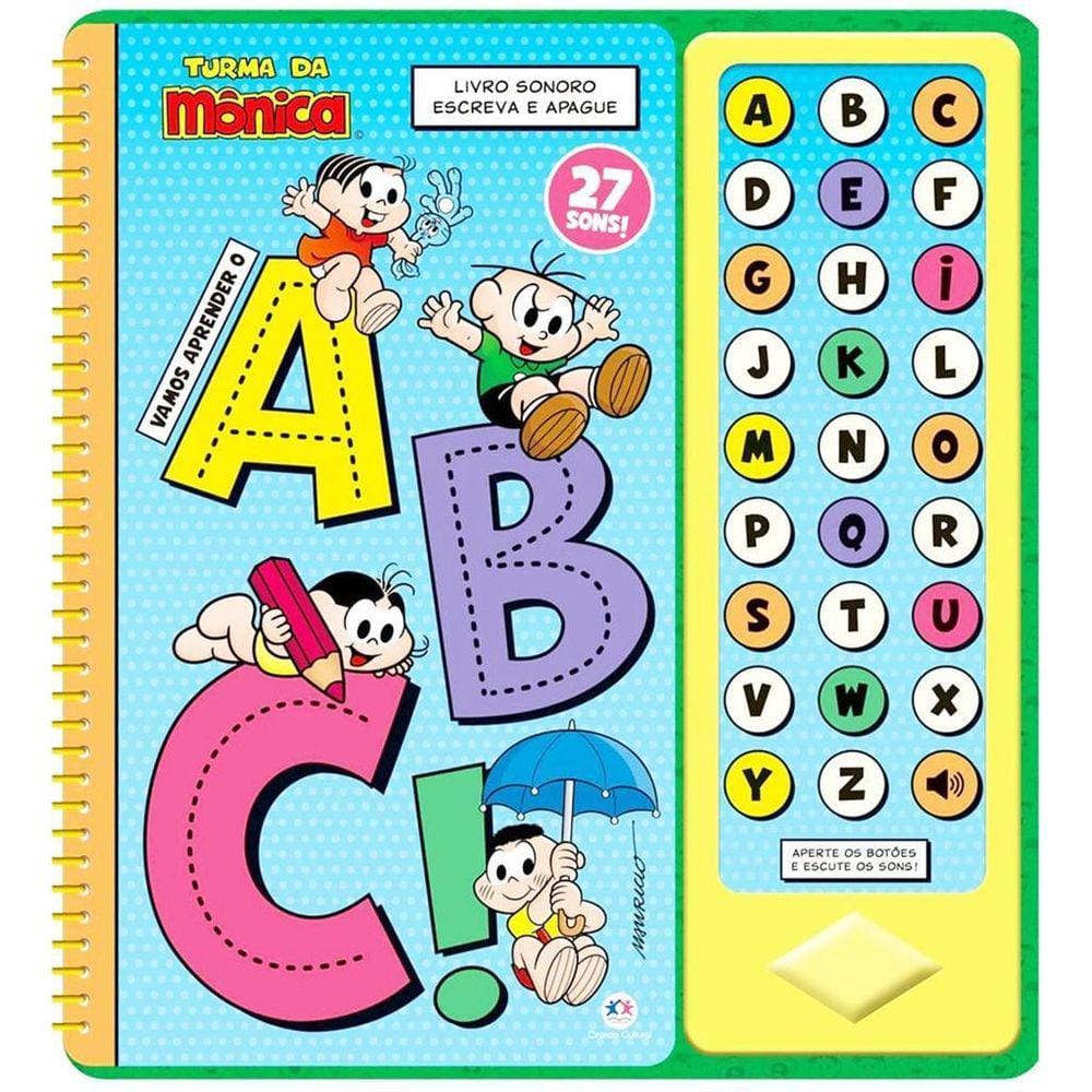 Livro Turma Da Monica Educativo Escreva E Apague Com 27 Som