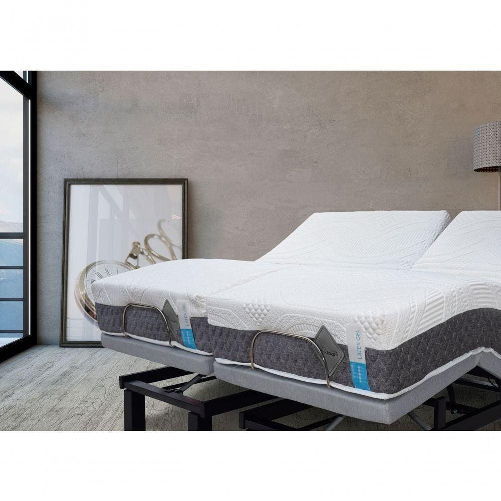 Colchão De Látex Articulado Cinza 20cm Casal 138x188cm