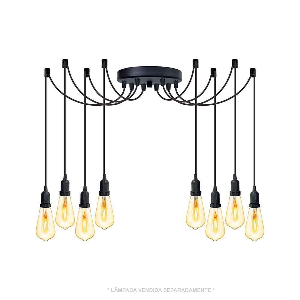 Lustre Aranha Com 8 Pendentes De 2 M + Soquetes