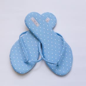 Chinelo Feminino Viz Charlotte 37/38 Poa Azul e Branco