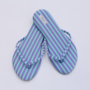 Chinelo Feminino Viz Charlotte 37/38 Listrado Lilas e Verde