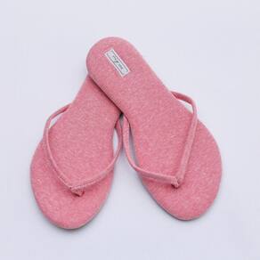 Chinelo Feminino Viz Charlotte 37/38 Listrado Vermelho e Rosa