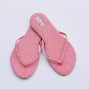 Chinelo Feminino Viz Charlotte 39/40 Listrado Vermelho e Rosa