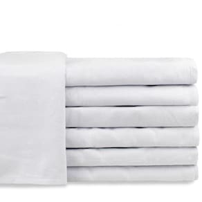 Kit Com 8 Panos De Prato Branco Liso Grosso 50x68cm