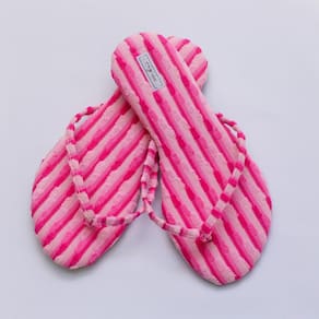 Chinelo Feminino Viz Charlotte 39/40 Listrado Em Atoalhado Rosa
