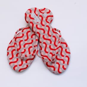 Chinelo Feminino Viz Charlotte 37/38 Ondas Vermelho e Cinza