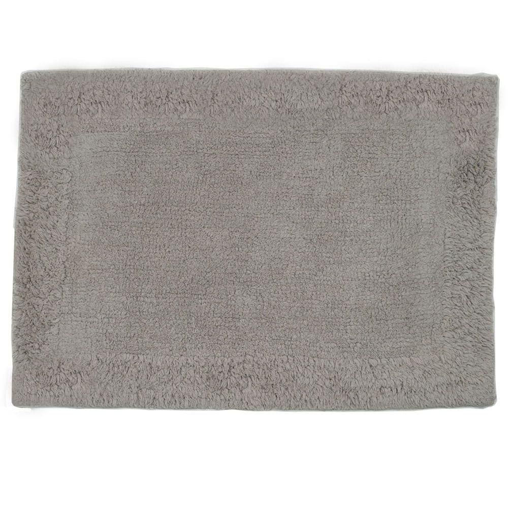 Tapete de Banheiro Algodão Retangular Vizapi Kota 50x70cm Cinza Gris