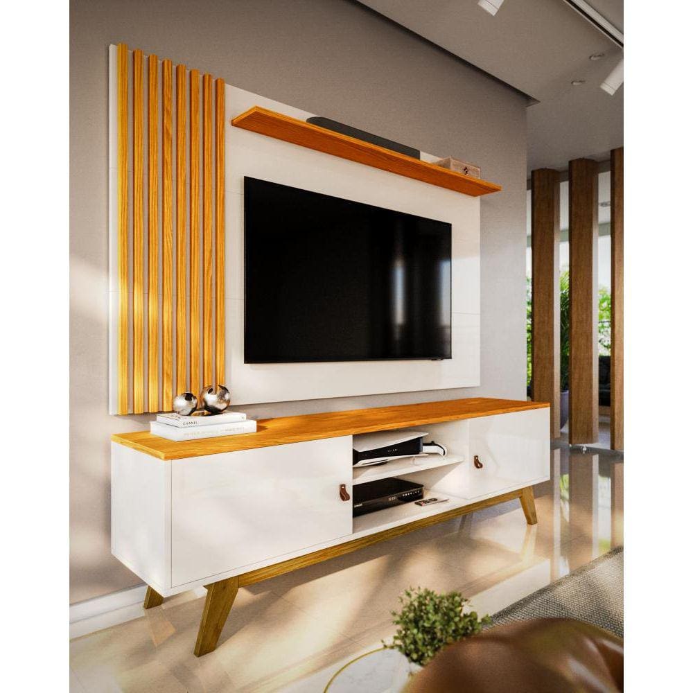 Rack Viena com Painel Grécia Ripado para TV até 70 Polegadas 2 Portas 180cm