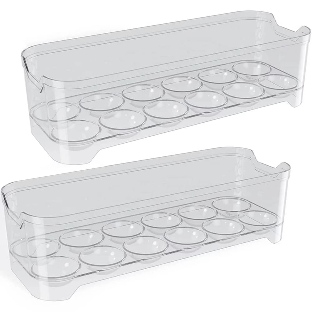 Kit 02 Porta Ovos Acrílico Suporte Organizador Geladeira Empilhavel Uz Utilidades Transparente