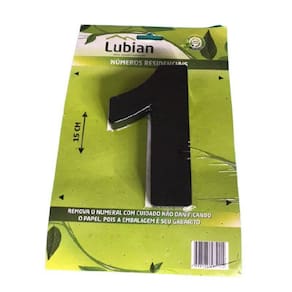 Numeral Um De Plástico Alta Resistência 10Cm Abs Preto