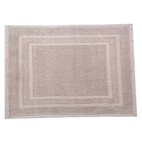 Tapete de Banheiro Jacquard Retangular Vizapi Mykonos 50x70cm Bege Amendoa