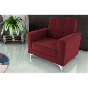 Poltrona Decorativa Thaina Veludo Vinho E432 - Matrix