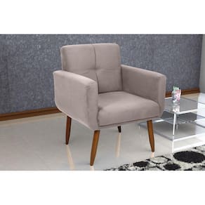 Poltrona Decorativa Havana Suede Bege B251 - Matrix