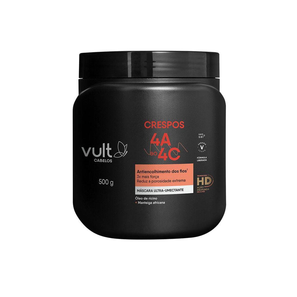 Vult Cabelos Crespos 4A ao 4C Ultra-Umectante - Máscara Capilar 500g
