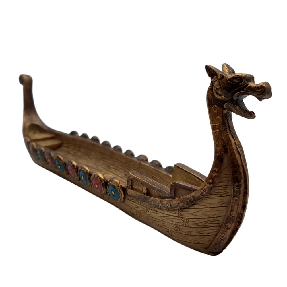 Incensário Barco Viking - Dragão Em Resina