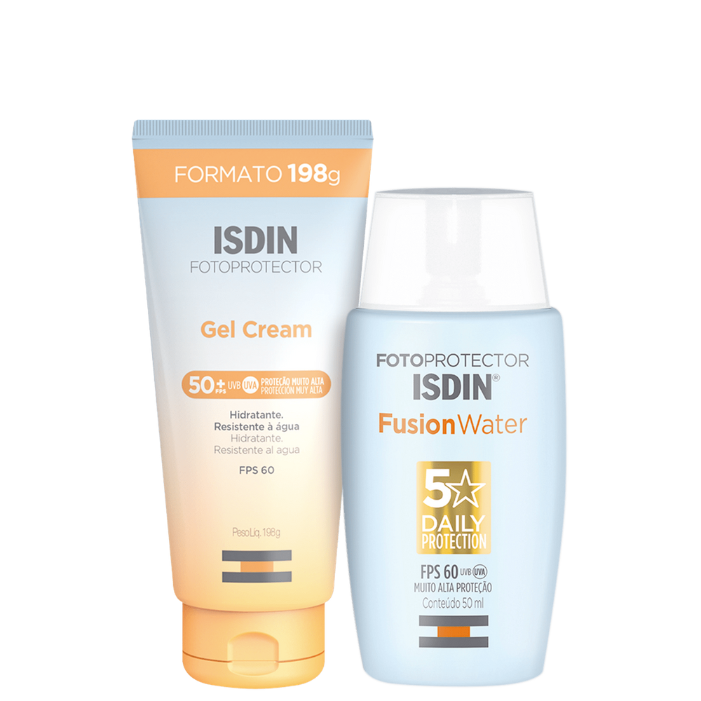 Kit ISDIN Fotoprotector Fusion Water 5 Stars + Fotoprotector Gel Cream (2 Produtos)