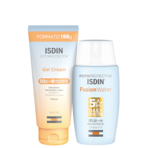 Kit ISDIN Fotoprotector Fusion Water 5 Stars + Fotoprotector Gel Cream (2 Produtos)