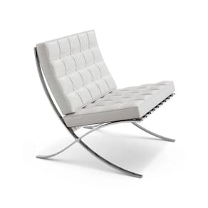 Poltrona Barcelona Base Cromada Branco Cor Branco