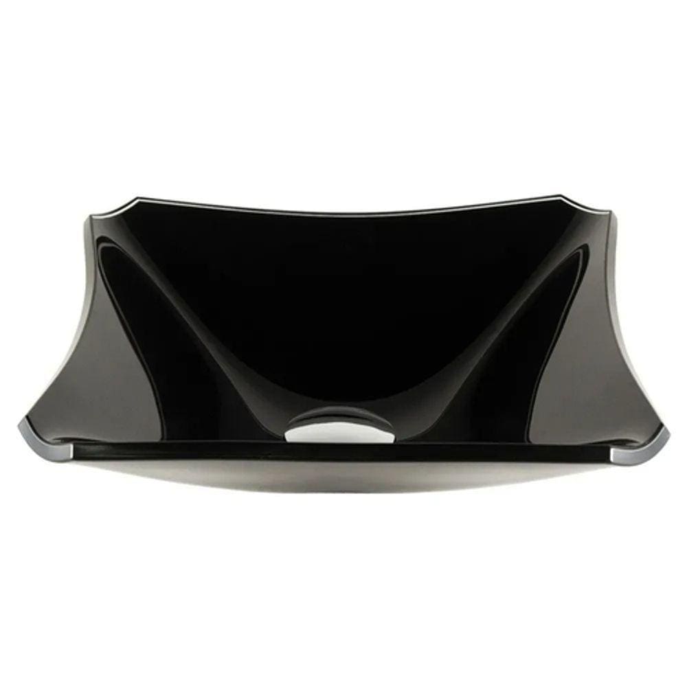 Cuba de Vidro Quadrada Chanfrada 34cm Preta