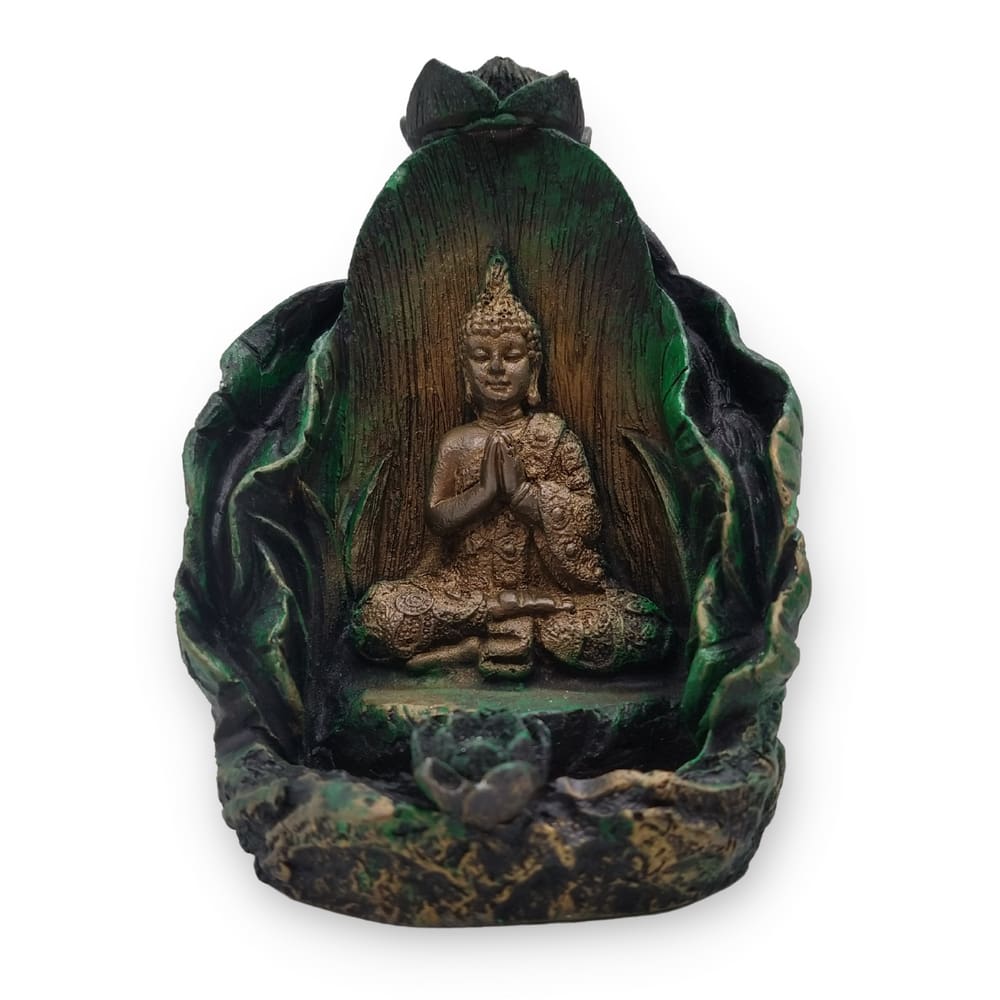 Incensário Cascata Folha Buda - Verde