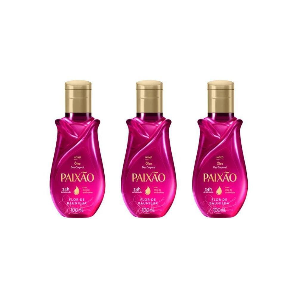 Oleo Corporal Paixao 100Ml Flor Baunilha-Kit C/3Un
