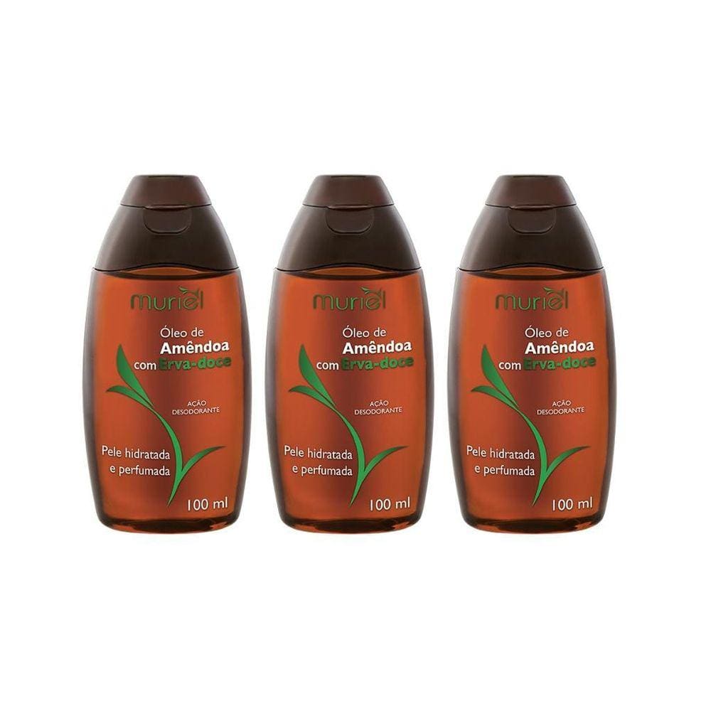 Oleo Corporal Muriel 100Ml Amendoas Com Erva Doce- Kit C/3Un