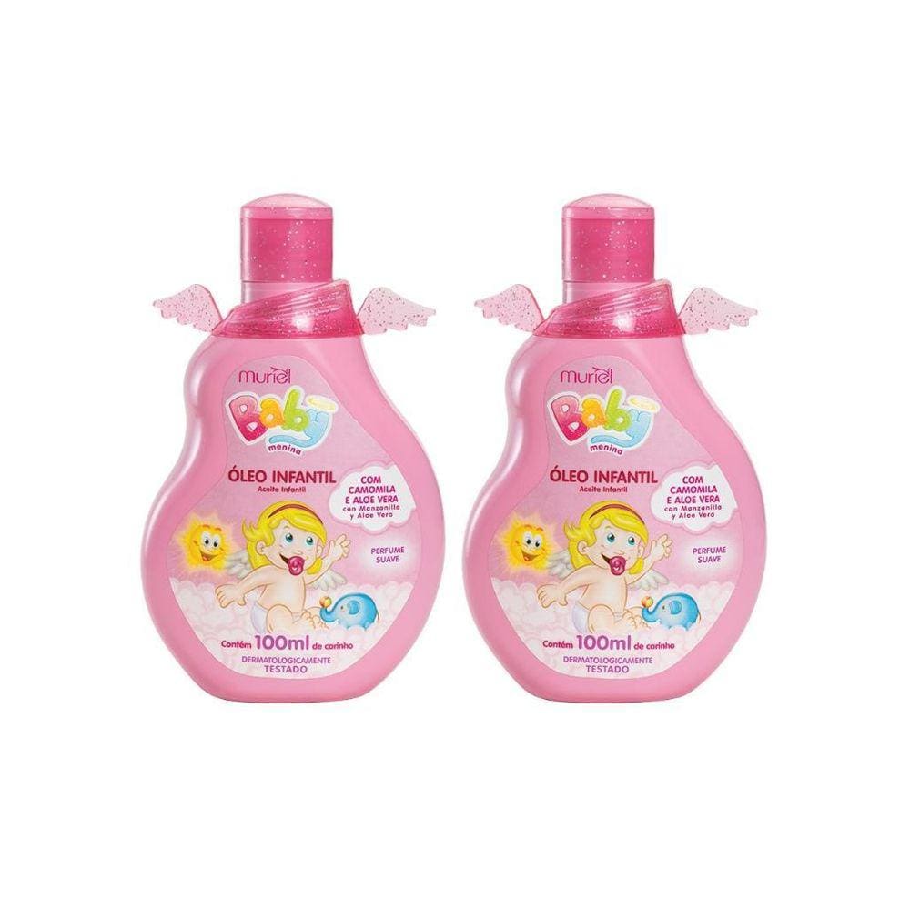 Oleo Corporal Muriel Baby 100Ml Rosa - Kit Com 2Un
