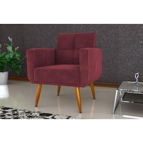 Poltrona Decorativa Havana Veludo Vinho E432 - Matrix