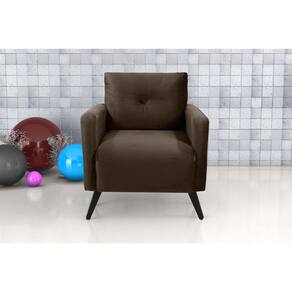 Poltrona Decorativa Bahamas Veludo Marrom E426 - Matrix