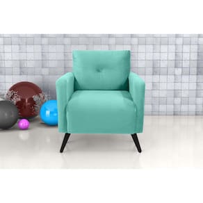 Poltrona Decorativa Bahamas Veludo Verde Menta E437 - Matrix