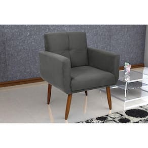 Poltrona Decorativa Havana Suede Cinza B250 - Matrix