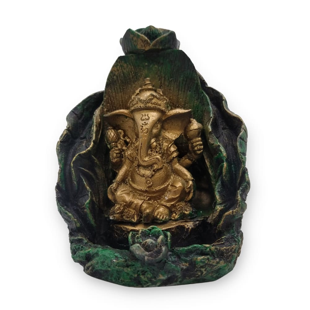 Incensário Cascata Folha Ganesha - Verde